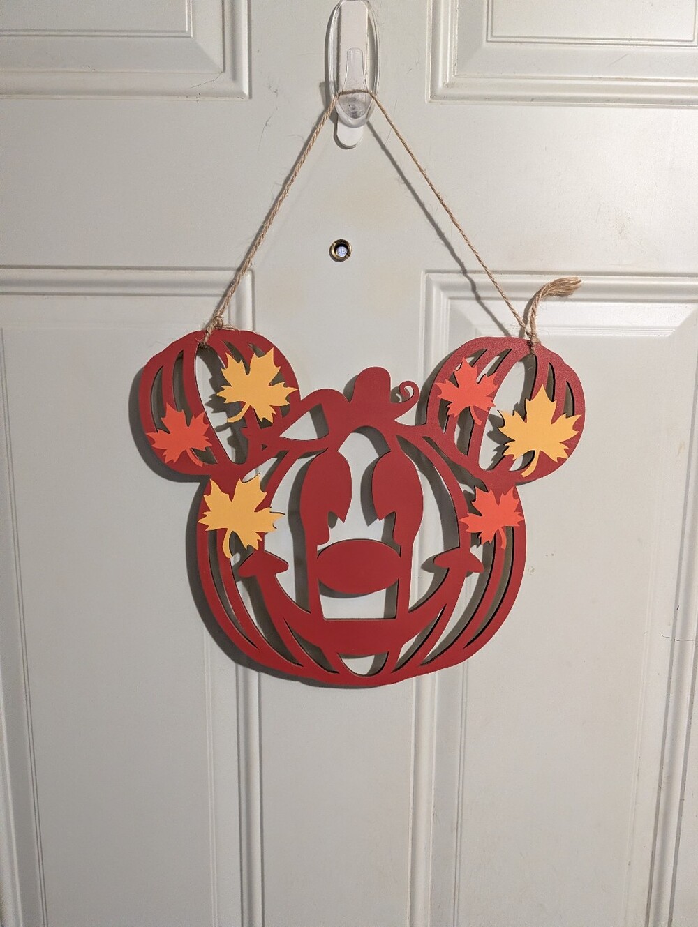 Red Fall Pumpkin Mouse Door Hanger - Holiday Décor